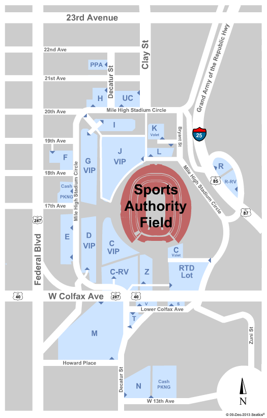 Empower Field At Mile High Parking Seating Chart